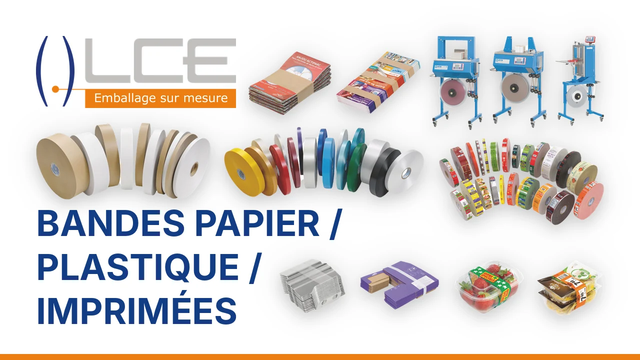 Bandes papier / plastique imprimées, emballage industriel