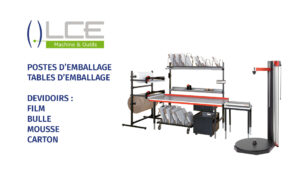 Poste d'emballage et tables d'emballage - dévidoirs film/bulle/carton